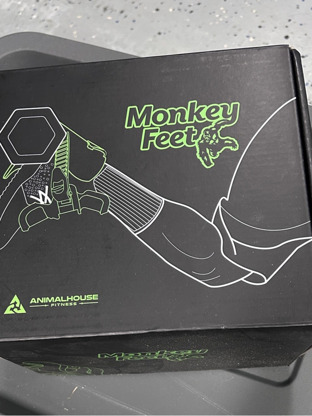 Monkey Feet VR Grip Straps — Black with Neon Green Accents